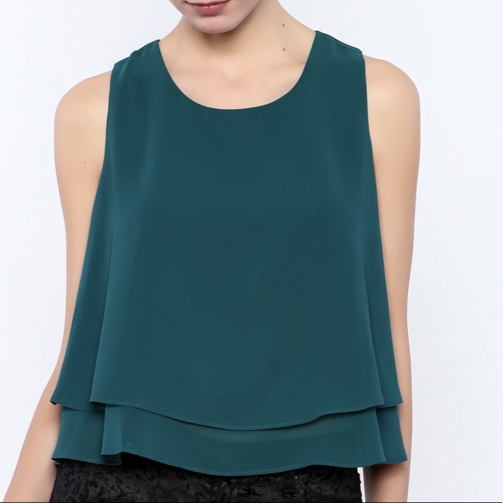 NWT Bishop + Young Double Layered Tank Green XS